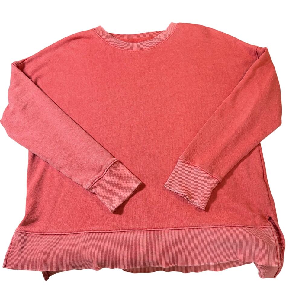 Time and Tru Sweatshirt Womens L Coral Pullover Crewneck Top